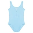 thumbnail image 3 of Rswnyirn Kids Girls Sleeveless Gymnastics Leotard Sheer Mesh Ballet Dance Bodysuit Dancewear Light Blue 11-12, 3 of 5