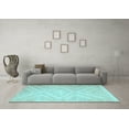thumbnail image 3 of Ahgly Company Indoor Square Southwestern Light Blue Country Area Rugs, 4' Square, 3 of 4