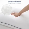 thumbnail image 4 of 2 Pack Almohadas Tamaño Estándar,1000g Algodón de Microfibra,Firmeza Intermedia,Sensación Suave,Hipoalergénico,Lavable,Las Almohadas Matrimonial, Almohada Antiarrugas,Almohada tipo hotel 51*66cm, 4 of 8