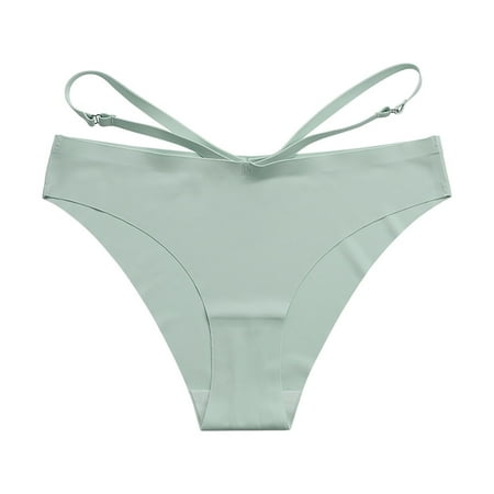 Juslio Cotton Panties for Women Mid Waist Ice Silk Sexy Breathable Soft Soft Elastic Breathable Underwear