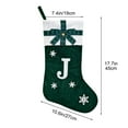 thumbnail image 2 of XIA0LE Christmas Stockings Xmas Custom Monogram Stockings, 18in Large Winter Snowflake Stocking With Initials Green Velvet Gift Stockings For Home Hanging Ornaments Christmas Party Favor (J), 2 of 5