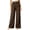 Brown, variant on Olyvenn Women's Solid Color Loose Casual Pants, Elastic Waist, Long Trousers with Pockets Beige S