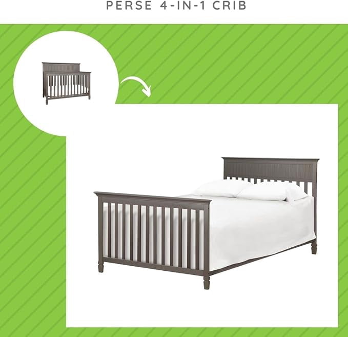 Full-Size Conversion Kit Bed Rails for Davinci Laurel 4-in-1 Crib (Slate)