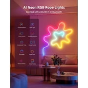 Lepro N1 AI Smart RGB Rope Lights for Christmas, Personalized AI Lighting Designer, LightBeats Music Sync, Color Segment DIY, Voice Control Via App, 9.84ft Wi-Fi & Bluetooth LED Strip Lights