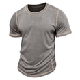 thumbnail image 6 of IWRICH Men's Basic Plus Size T Shirt Short Sleeve Crew Neck Soft Fitted Elastic Tees Classic Tshirts Light Gray XL, 6 of 6