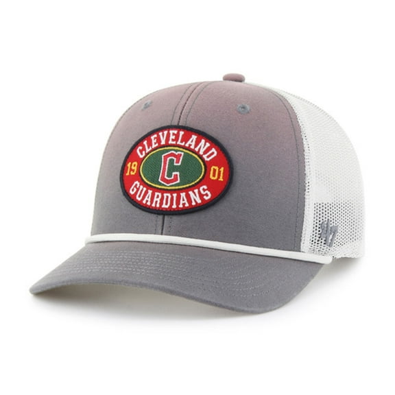 Men's '47 Gray/White Cleveland Guardians Tide Sweep Rope Trucker Adjustable Hat