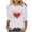 White, variant on Erwazi Valentines Shirts for Women 3/4 Sleeve T-Shirts Love Heart Cute Graphic Valentines Day Tops Crew Neck Holiday Tees