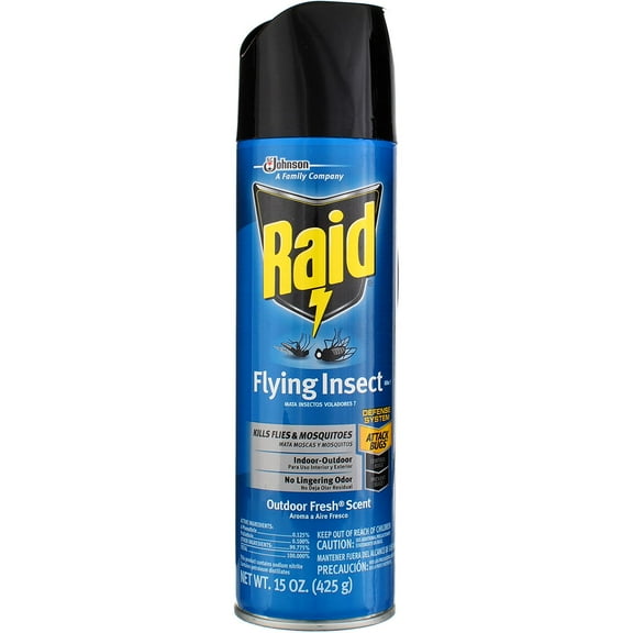 Raid Flying Insect Killer Aerosol Spray, Outdoor Fresh Scent, 15 oz, 4 Pack