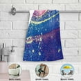 thumbnail image 5 of Colorful Fluid Marbling Kitchen Hand Towels 2 PCS, Golden Streaks Fingertip Bath Towels Ultra Soft and Highly Absorbent, Decorative Face Towels Dish Washcloths, 28.3"x14.4", 5 of 5