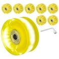 thumbnail image 1 of Unique Bargains Ensemble de 8 Roues de Patins à Roulettes, Ensemble de Roues de Croisière de Planche à Roulettes Lumineuses 58mm 82A, Jaune, 1 of 7