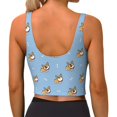 thumbnail image 2 of Yiaed Cute Cartoon Corgi Print Ladies Waistcoat Women Sports Vest Vest Sports Women Sports Top Yoga Vest for women-Small, 2 of 8