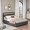 Vintage Brown and Grey, variant on Panana Full/Queen Size Bed Frame with 4 Storage Drawers and Headboard, 2 Tier Shelves Headboard Storage, with Slats, Noise Free, No Box Spring Needed (Vintage Brown, Queen)