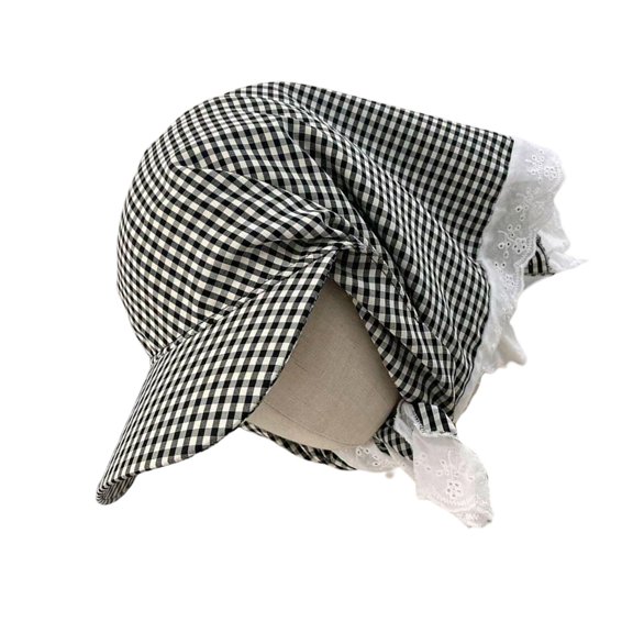 lanema Elegant Plaided Headscarf Hat Soft Bandana Headcover Hat For Women Camping Picnics