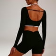 thumbnail image 7 of Workout Sets for Women Long Sleeve Backless Shrug Crop Tops and High Waisted Biker Shorts Summer 2 Piece Pilates Gym Yoga Sets, 7 of 7