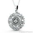 thumbnail image 1 of Aztec / Mayan Sun God Charm 33x23mm Pendant & Chain Necklace in Oxidized .925 Sterling Silver, 1 of 1