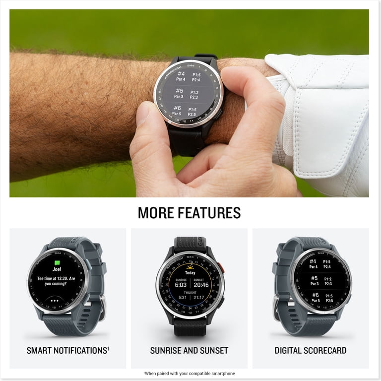 GARMIN, Golf Watch, AMOLED Display, On-Course Features - Walmart.com