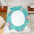 thumbnail image 5 of jejeloiu Sea Animal Axolotl Queen Sheet Sets,Pink Cyan Bed Set For Girls Kids 4pcs, 5 of 7