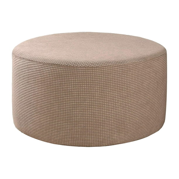 Round Ottoman Slipcover Footstool Protector Covers Storage Stool Kahki Com Round Ottoman Slipcover Footstool, Small Round Ottoman Cover