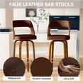 thumbnail image 4 of Homefun Swivel Bar Stools Set of 2,Wooden Counter Height Bar Stools for Kitchen Island,Brown, 4 of 6