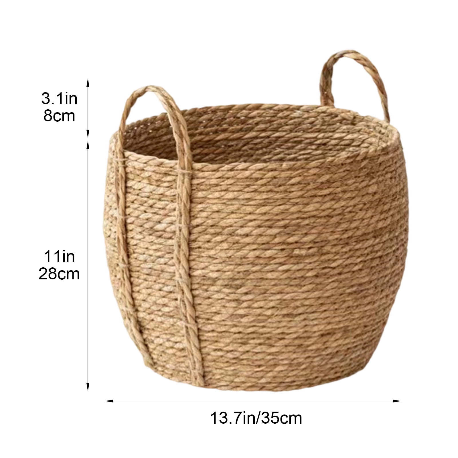 Woven Planter Basket with Woven Handles Rattan Grass Woven Flower Basket Flower Pot Decoration Breathable Plant Container Plant Basket for Office Home Living Room Farmhouse Lawn
