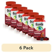 (6 pack) Ocuvite Eye Vitamin & Mineral Supplement, Eye Health Adult Gummies, Contains Lutein & Zeaxanthin, 60 Gummies