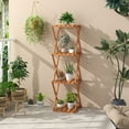 thumbnail image 2 of Gymax 4-Tier Folding Plant Stand w/ Slatted Layers Stable X-shaped Structure, 2 of 10