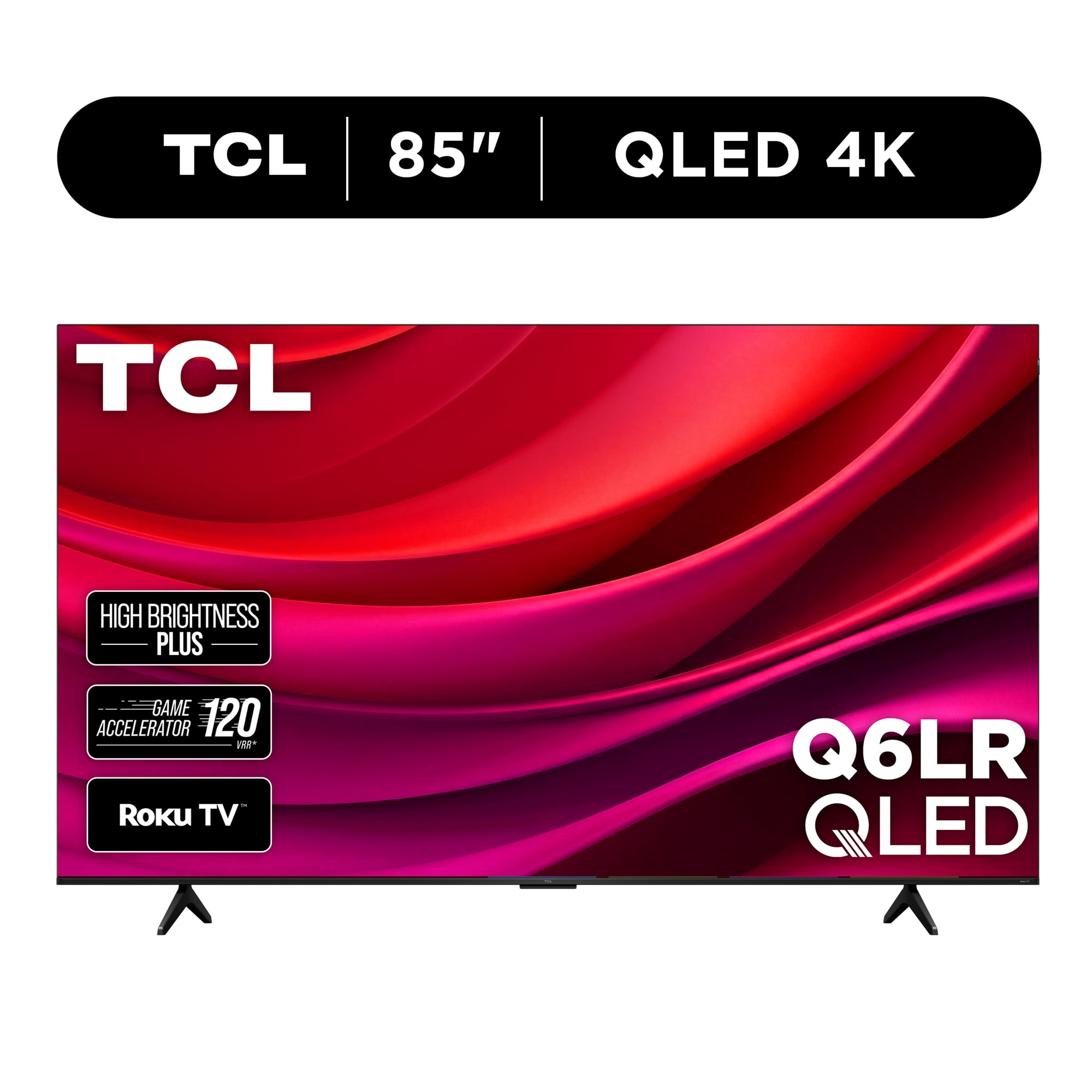 TCL 85” Class Q6LR Series QLED 4K HDR Smart Roku TV (New 2026) - High Brightness+ LED Backlight, Game Accelerator 120, Motion Rate 240 with MEMC, Voice Remote Control - 85Q6LR