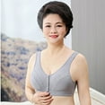 thumbnail image 6 of Tshirt Bras for Women No Underwire No Underwire Lactation Vest Bra Back Adjustment Yoga Running Bra V-Neck Pullover Bra Feature Hook and Eye Closure Training Bra Style Y-580 , Gray M, 6 of 6