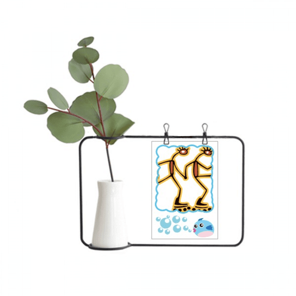Vase Suspendu en Verre Transparent Motif Patinage Artistique Bouteille de Décoration