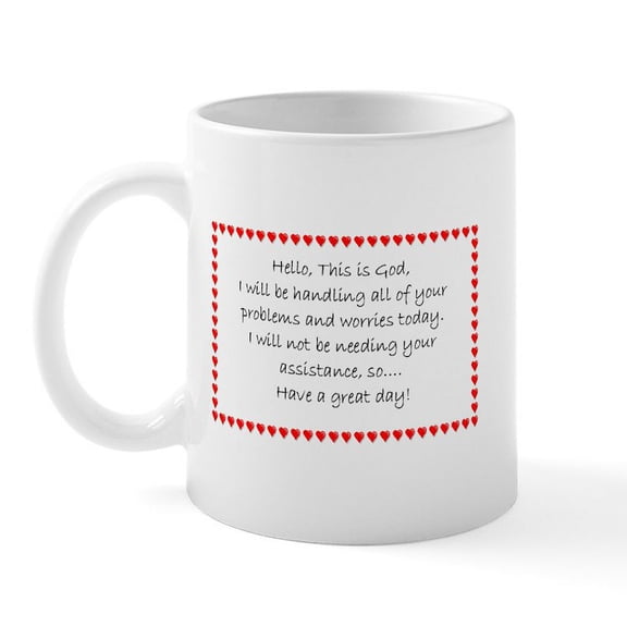 CafePress - Hello, This Is God... Mug - 11 oz Ceramic Mug - Novelty Coffee Tea Cup