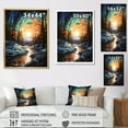 thumbnail image 4 of Designart "Spectacular Aurora Borealis Display IV" Floral Floater Framed Canvas Wall Art, 4 of 7