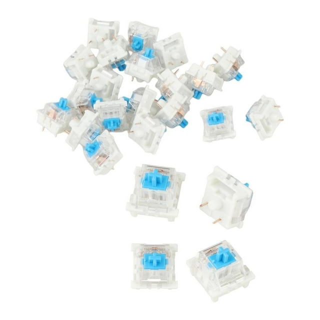 Interruptores de teclado mecánicos de 3 pines, interruptores de clic ligeros, interruptores lineales táctiles Azul 90