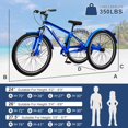 thumbnail image 4 of NAIZEA Mountain Tricycle for Adults, 7 Speed Three Wheel Bike, 24/26/27.5 Inch Adults Trikes with Shopping Basket, Exercise Men's Women's Tricycles, 4 of 8