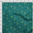 thumbnail image 3 of oneOone Cotton Poplin Teal Green Fabric Leaves & Flowers Floral Sewing Material Print Fabric By The Yard 56 Inch Wide, 3 of 4