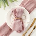 thumbnail image 5 of Laklulu Set of 4 Cloth Napkins, Cotton Linen Cloth Napkins with Fringe, Square Rustic Fringe Napkins for Dinner, Wedding and Parties, 42x42cm,navy blue, 5 of 5