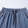 thumbnail image 5 of Besolor Athletic Shorts for Men Summer Lightweight Casual Loose Fitness Running Drawstring Elastic Waist Zipper Pockets Shorts(X-Large,Gray), 5 of 7
