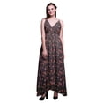 thumbnail image 1 of Bimba Floral Ladies Printed Resort Maxi DrawstringDressSpaghetti Strap Beach Wear-X-Small, 1 of 1