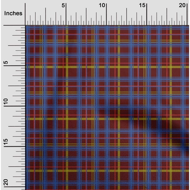oneOone Polyester Lycra Fabric Madras Check Print Fabric BTY 56 Inch Wide