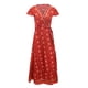 thumbnail image 4 of Vestido largo de manga corta con cuello en V profundo y abertura lateral de verano bohemio para mujer con cinturón Fridja nalpqowj28627, 4 of 6