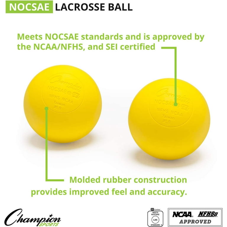 Velocity Lacrosse Balls - Official NFHS, SEI, And College Approved Size - Meets NOCSAE Standard - Approved Competition Colors - Yellow, 12 Pack, Balls - Canada