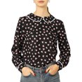 thumbnail image 2 of INSPIRE CHIC Blouse Douce à Manches Longues pour Femmes, Mignonne, à Volants, Col Peter Pan, 2 of 6