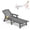 Gray, variant on Cobiod Outdoor HDPE Chaise Lounge Chair,5-Position Adjustable Reclining Lounger with Wheels & Cup Holders,350lb Capacity,Overall length 78" , Coffee