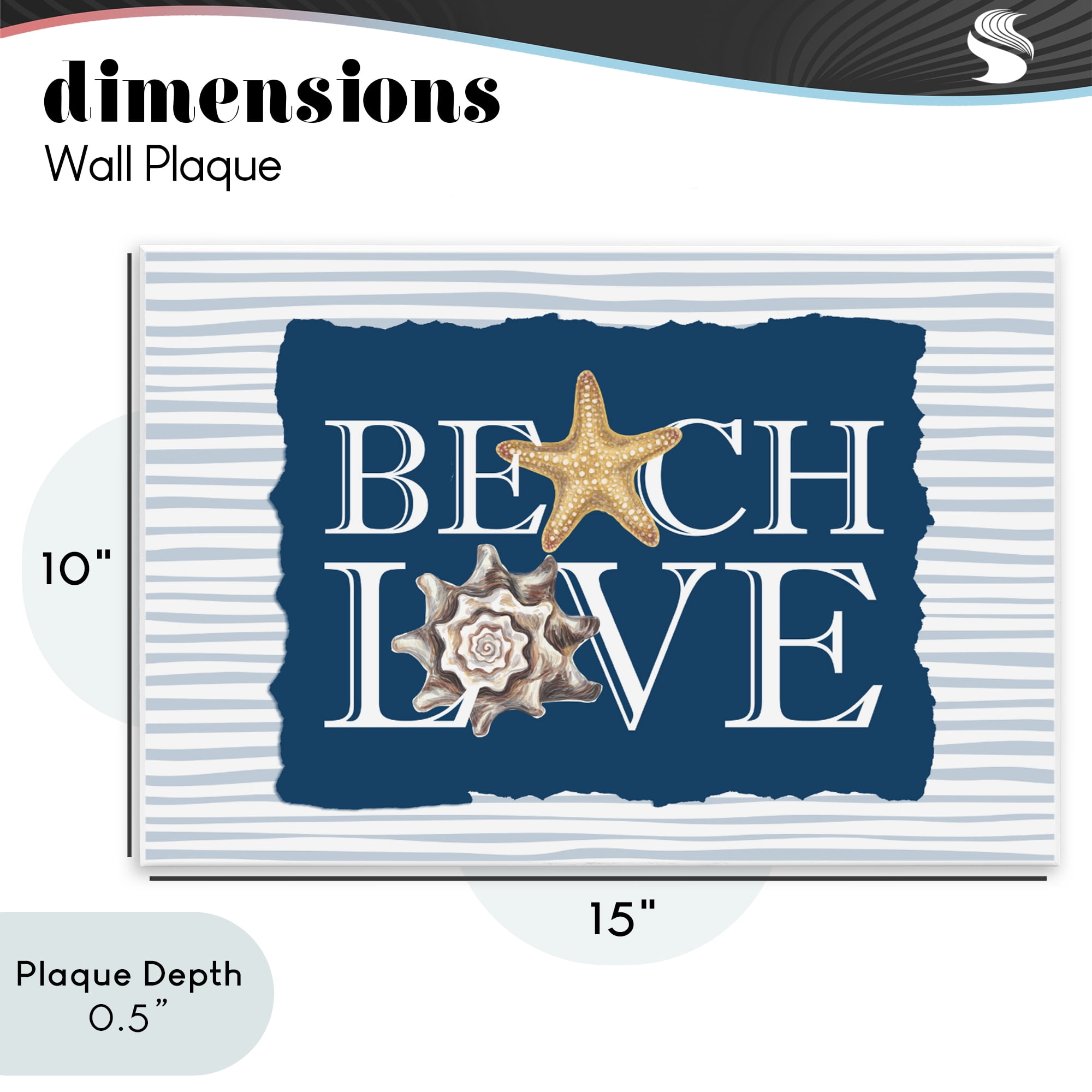 Stupell Industries Beach Love Seashells Wall Plaque Art, design by Kim Allen