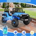 thumbnail image 4 of VIBESPARK 12V Ride on Toys for Toddlers Ride on Cars with Remote Control, Electric Ride on Truck Car w/ Bluetooth, Music, Stories, Battery Indicator, Volume Adjustment, Breathing Light, Blue, 4 of 6
