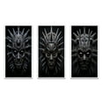 thumbnail image 2 of Designart "Tribal African Masks IV" African Tribes Framed Wall Art Set Of 3 - Black African Mask Frame Canvas Set For Living Room Decor, 2 of 7