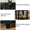 thumbnail image 6 of Farmhouse End Table,Large Side Table with 2-Tier Storage Shelf,Rustic Wood End Tables for Living Room,Square Tea Table,Black, 6 of 7