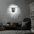 thumbnail image 2 of SkyAuks 3D Animal Wall Sconce LED Wall Lamp Resin Animal Statue Wall Lamp 3D Printed Wall Decoration Hanging, Staircase, Hallway, Kitchen Wall Sconce (Eagle/Lion/Owl/Angel), 2 of 7