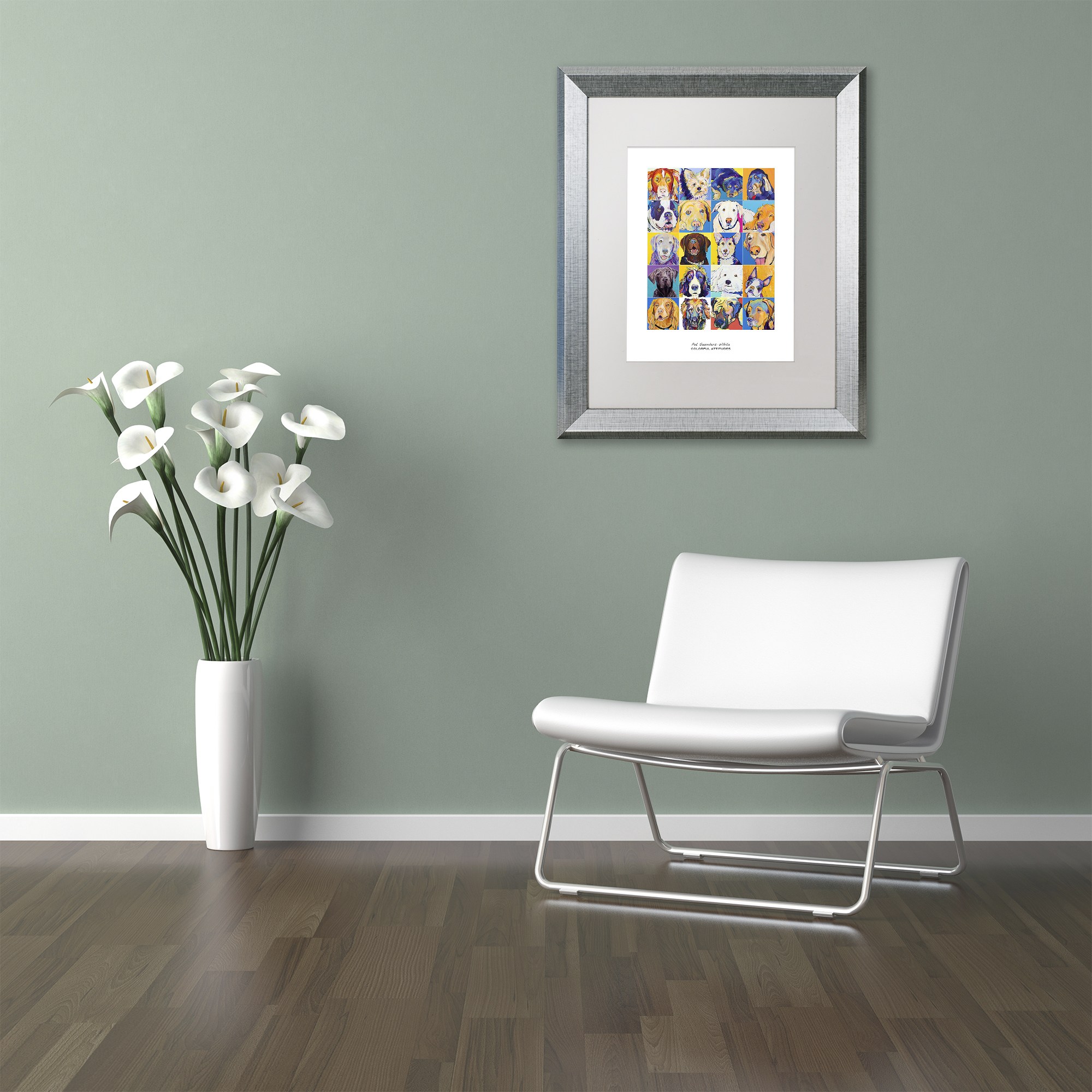 Trademark Fine Art "Colorful Attitudes Poster" Canvas Art by Pat Saunders-White, White Matte, Silver Frame