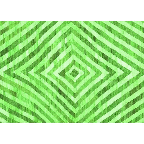 Ahgly Company Indoor Rectangle Southwestern Green Country Area Rugs, 2' x 3'