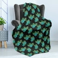 thumbnail image 4 of Tropical Soft Flannel Fleece Throw Blanket, Plumeria Palm and Monstera Leaves, Cozy Plush for Indoor and Outdoor Use, 60" x 80", Charcoal Grey Multicolor, by Ambesonne, 4 of 5